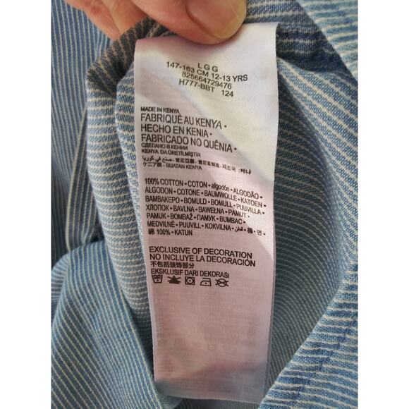 NWT Levi's Boy's Button-Down Collared Shirt Blue Stripe L - Picture 7 of 7